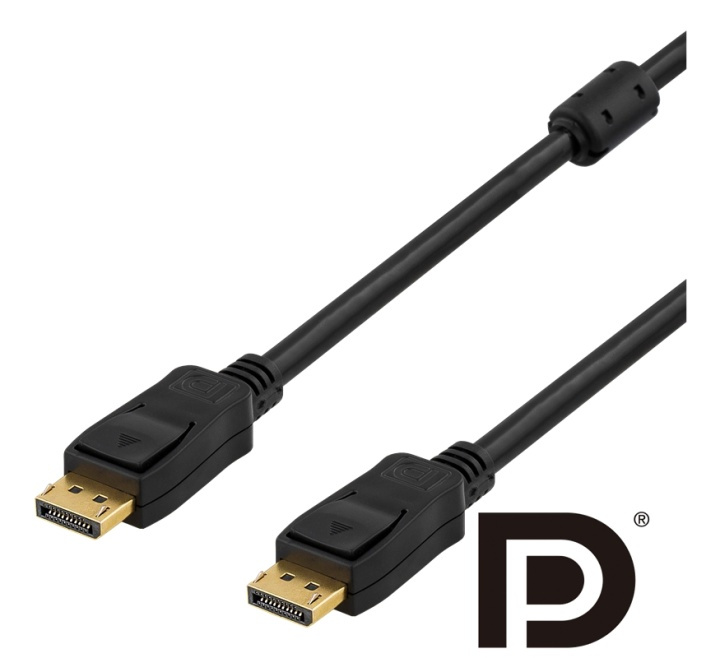 DELTACO DisplayPort Monitorkabel, 2m (DP-1020) i gruppen DATORER & KRINGUTRUSTNING / Datorkablar / DisplayPort / Kablar hos TP E-commerce Nordic AB (38-5600)