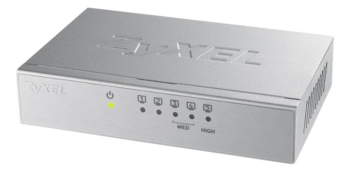 ZyXEL GS-105B. 5-port Gigabit switch, metall, silver i gruppen DATORER & KRINGUTRUSTNING / Nätverk / Switchar hos TP E-commerce Nordic AB (38-56037)