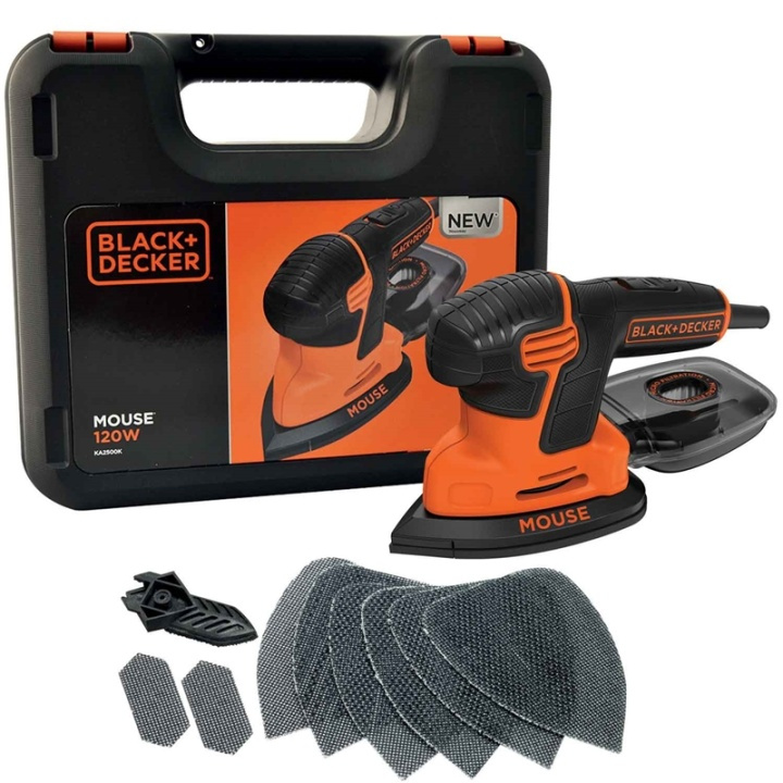 Black & Decker Slipmus 120W inkl.tillbehör i gruppen HEM, HUSHÅLL & TRÄDGÅRD / Verktyg / Slipmaskiner hos TP E-commerce Nordic AB (38-56129)