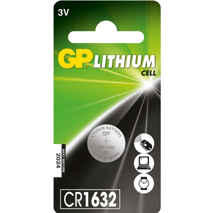 GP CR1632 3V 1-pack Lithium i gruppen HEMELEKTRONIK / Batterier & Laddare / Batterier / Knappcell hos TP E-commerce Nordic AB (38-56296)