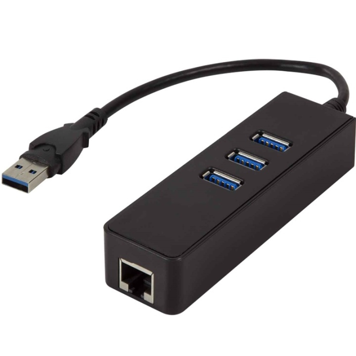 LogiLink USB 3.0->RJ45 Gigabit USB-hub i gruppen DATORER & KRINGUTRUSTNING / Datortillbehör / USB-hubbar hos TP E-commerce Nordic AB (38-56338)