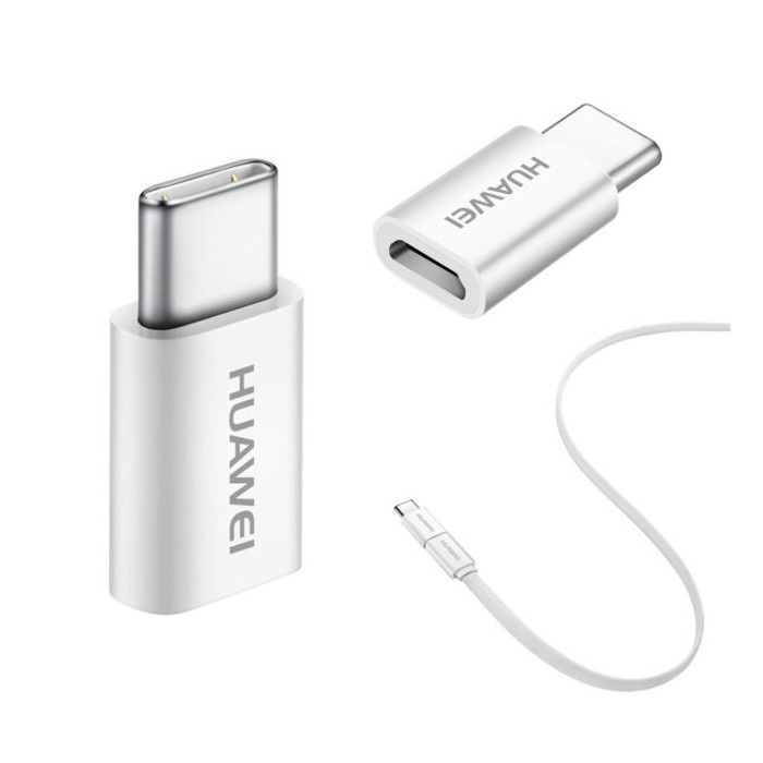 Huawei adapter microUSB till USB-C, vit/silver i gruppen SMARTPHONE & SURFPLATTOR / Laddare & Kablar / Adaptrar hos TP E-commerce Nordic AB (38-56711)