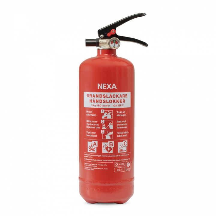 Nexa brandsläckare, 2 Kg ABC-pulver med väggfäste (13402) i gruppen HEM, HUSHÅLL & TRÄDGÅRD / Larm & Säkerhet / Brand, rök, gas / Brandsläckare hos TP E-commerce Nordic AB (38-5686)