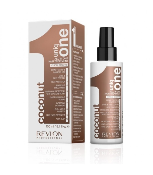 Revlon Uniq One All in One Hair Treatment Coconut 150ml i gruppen SKÖNHET & HÄLSA / Hår & Styling / Hårvårdsprodukter / Balsamspray/Leave-in hos TP E-commerce Nordic AB (38-56952)