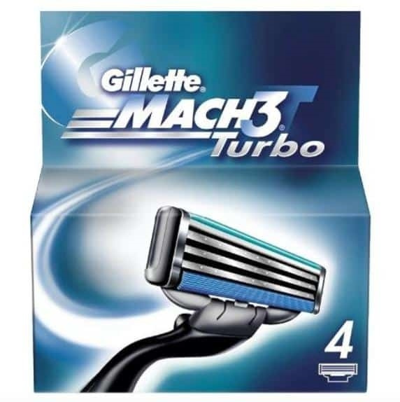 Gillette Mach3 Turbo 4-pack i gruppen SKÖNHET & HÄLSA / Hår & Styling / Rakning & Trimning / Rakhyvlar & Tillbehör hos TP E-commerce Nordic AB (38-57193)