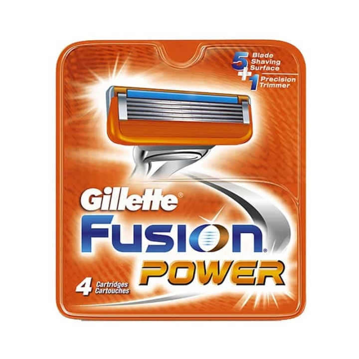 Gillette Fusion Power 4-pack i gruppen SKÖNHET & HÄLSA / Hår & Styling / Rakning & Trimning / Rakhyvlar & Tillbehör hos TP E-commerce Nordic AB (38-57196)