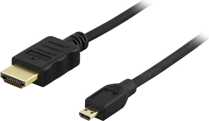 Deltaco HDMI till micro HDMI-kabel, 2 meter (HDMI-1023) i gruppen HEMELEKTRONIK / Kablar & Adaptrar / HDMI / Kablar hos Teknikproffset Nordic AB (38-5869)