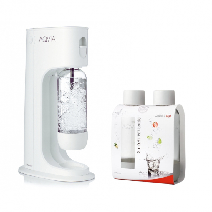 AGA Aqvia Balance (Snow White) + 2 x 0,5L PET-flaskor i gruppen HEM, HUSHÅLL & TRÄDGÅRD / Hushållsmaskiner / Vatten & Juice / Kolsyremaskiner / Kolsyremaskiner hos TP E-commerce Nordic AB (38-5876PKT)