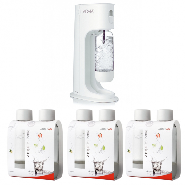 AGA Aqvia Balance (Snow White) + 6 x 0,5L PET-flaskor i gruppen HEM, HUSHÅLL & TRÄDGÅRD / Hushållsmaskiner / Vatten & Juice / Kolsyremaskiner / Kolsyremaskiner hos TP E-commerce Nordic AB (38-5876PKT3)