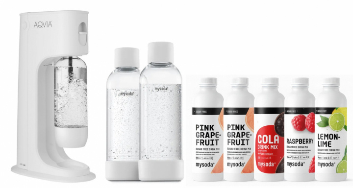 AGA Aqvia Balance Stripped + 2 x flaskor + 5 smaker i gruppen HEM, HUSHÅLL & TRÄDGÅRD / Hushållsmaskiner / Vatten & Juice / Kolsyremaskiner / Kolsyremaskiner hos TP E-commerce Nordic AB (38-5876STRPKT2)