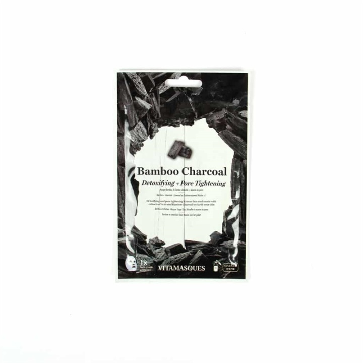 Vitamasques Bamboo Charcoal (1 pc) Detoxifying + Pore Tightening i gruppen SKÖNHET & HÄLSA / Hudvård / Ansiktsvård / Masker hos TP E-commerce Nordic AB (38-59194)