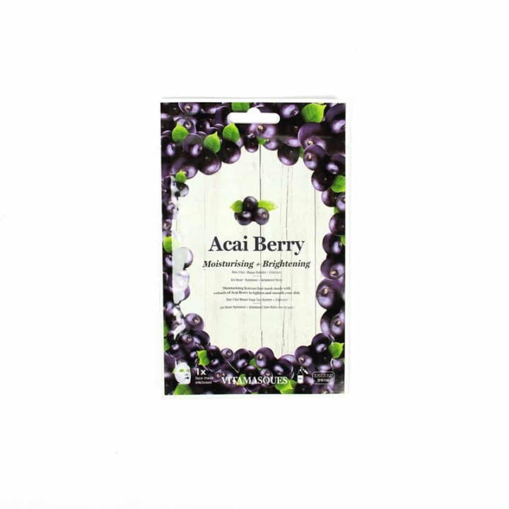 Vitamasques Acai Berry (1 pc) Moisturising + Brightening i gruppen SKÖNHET & HÄLSA / Hudvård / Ansiktsvård / Masker hos TP E-commerce Nordic AB (38-59196)