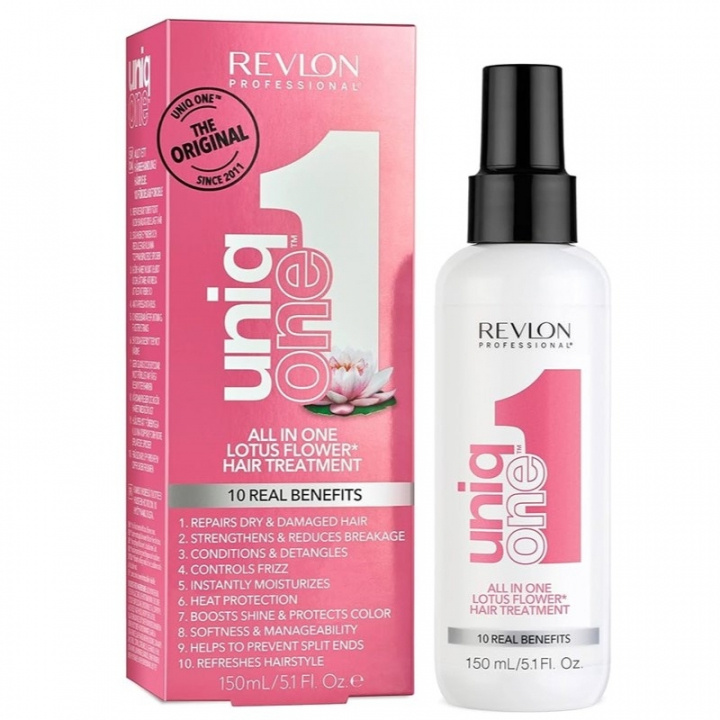 Revlon Uniq One Lotus Flower Hair Treatment 150ml i gruppen SKÖNHET & HÄLSA / Hår & Styling / Hårvårdsprodukter / Balsamspray/Leave-in hos TP E-commerce Nordic AB (38-59217)