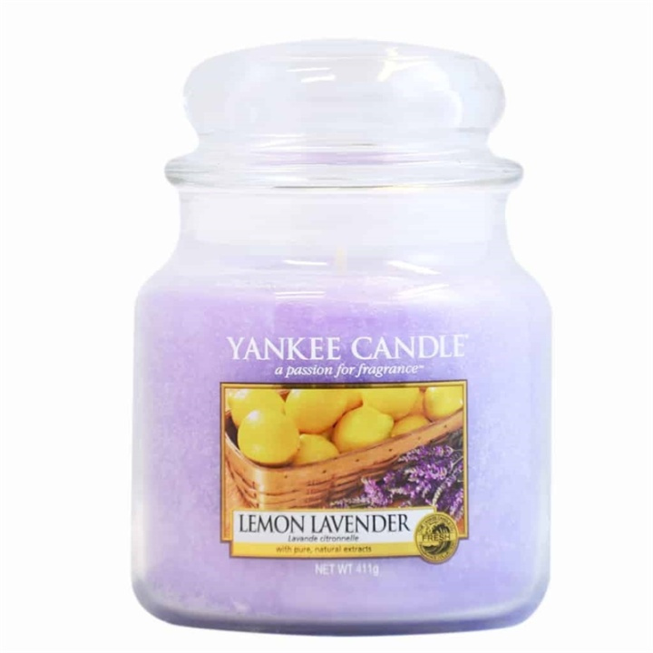 Yankee Candle Classic Medium Jar Lemon Lavender Candle 411g i gruppen SKÖNHET & HÄLSA / Doft & Parfym / Övrig doft / Doftljus hos TP E-commerce Nordic AB (38-59256)