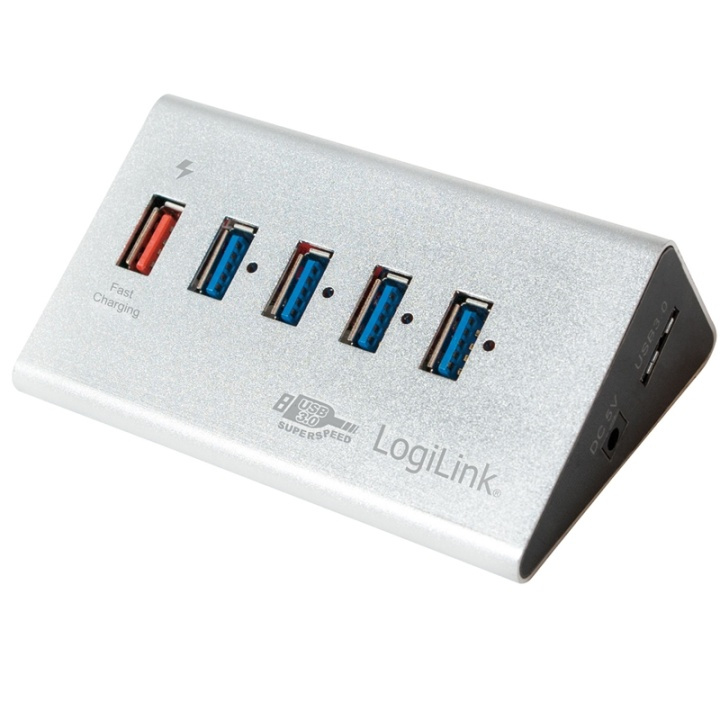 LogiLink USB 3.0-hub 4+1 fast charge i gruppen DATORER & KRINGUTRUSTNING / Datortillbehör / USB-hubbar hos TP E-commerce Nordic AB (38-60472)