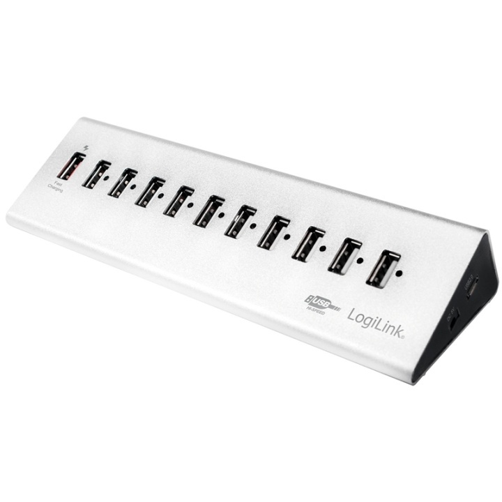 LogiLink USB 2.0-hub 10+1 fast charge i gruppen DATORER & KRINGUTRUSTNING / Datortillbehör / USB-hubbar hos TP E-commerce Nordic AB (38-60475)