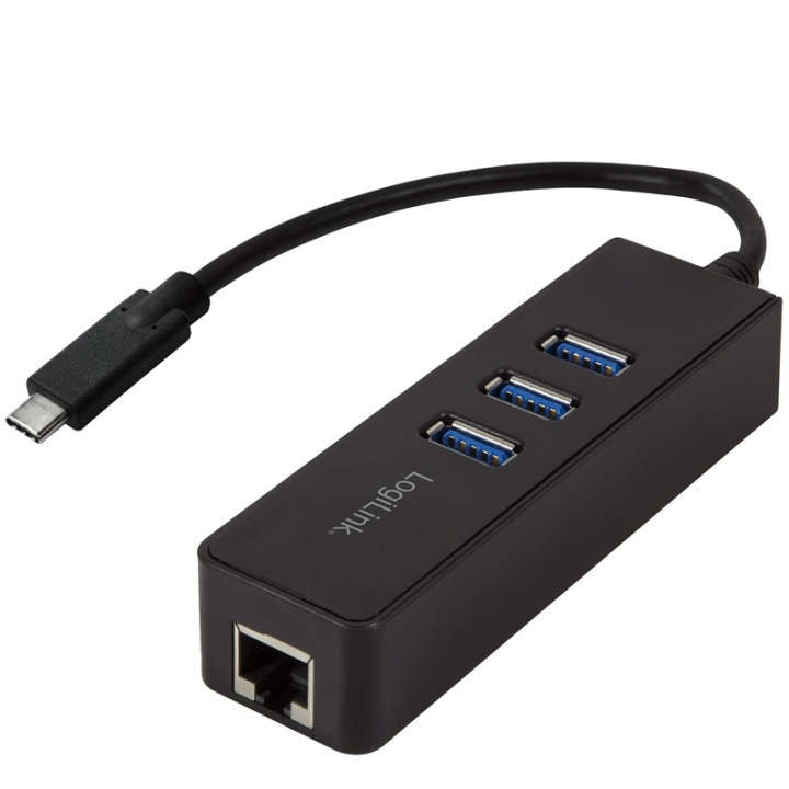 LogiLink USB-C 3-Port Hub Gigabit RJ45 i gruppen DATORER & KRINGUTRUSTNING / Datortillbehör / USB-hubbar hos TP E-commerce Nordic AB (38-60478)