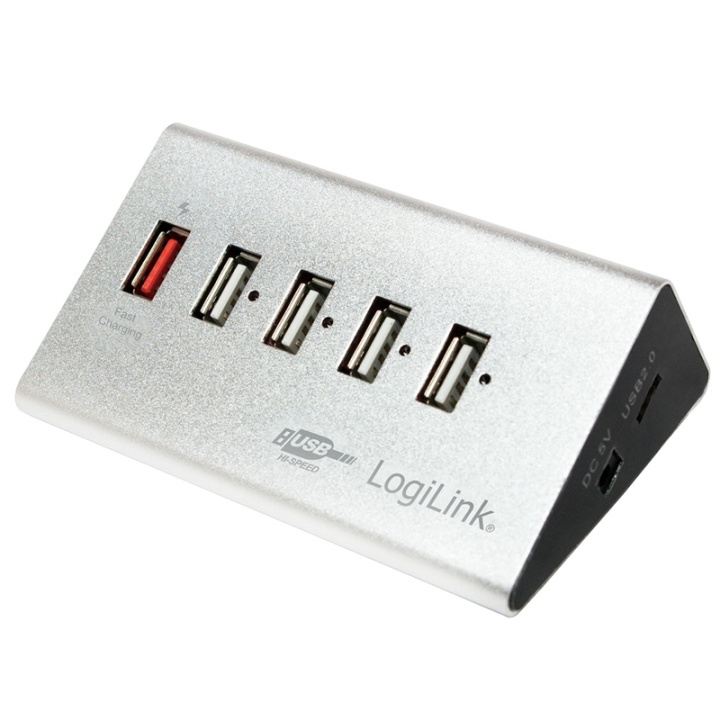 LogiLink USB 2.0-hub 4+1 fast charge i gruppen DATORER & KRINGUTRUSTNING / Datortillbehör / USB-hubbar hos TP E-commerce Nordic AB (38-60484)