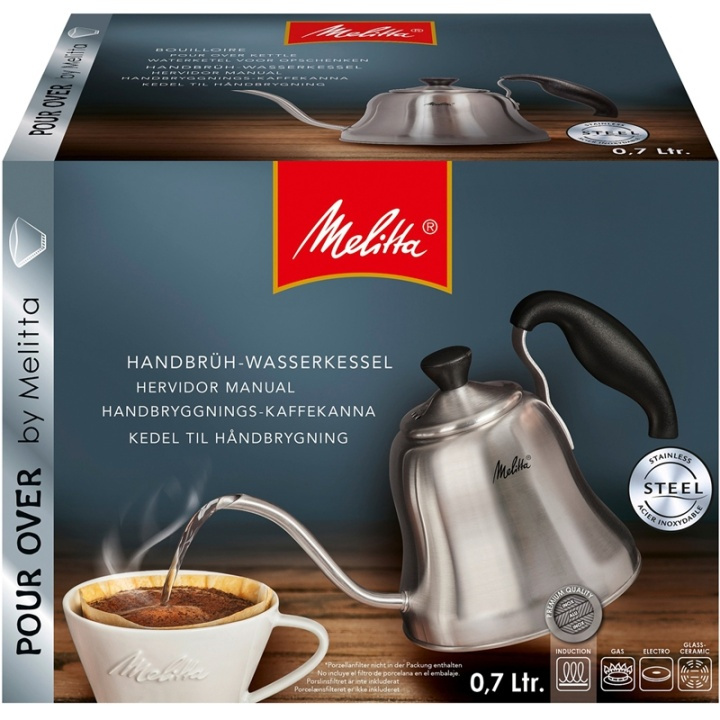 Melitta Pour Over Vattenkanna Steel (99174) i gruppen HEM, HUSHÅLL & TRÄDGÅRD / Hushållsmaskiner / Kaffemaskiner & Tillbehör / Kaffebryggare hos TP E-commerce Nordic AB (38-60510)