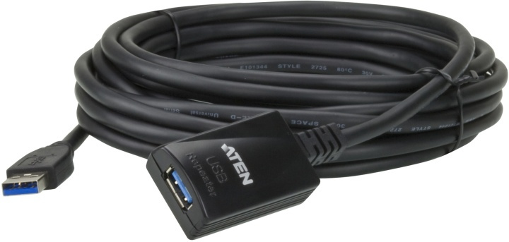 ATEN UE350, aktiv USB 3.0 förlängningskabel, hane - hona, 5m, svart i gruppen DATORER & KRINGUTRUSTNING / Datorkablar / USB-kablar / USB-A / Kablar hos TP E-commerce Nordic AB (38-61294)