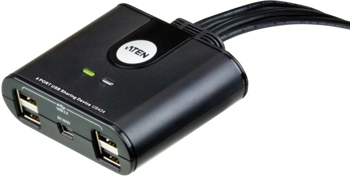 ATEN US424 manuell USB 2.0-switch, 4 datorer till 4 enheter, 1,8m, sva i gruppen DATORER & KRINGUTRUSTNING / Datortillbehör / USB-hubbar hos TP E-commerce Nordic AB (38-61295)