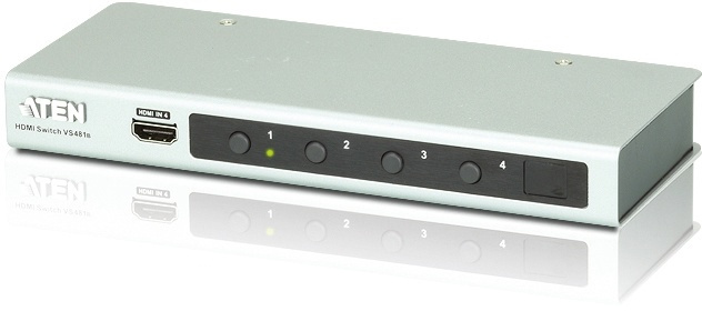 ATEN VS481B, HDMI-switch, 4 ingångar - 1 utgång, UHD/4K, silver i gruppen DATORER & KRINGUTRUSTNING / Datorkablar / Switchar & Splittrar hos TP E-commerce Nordic AB (38-61304)