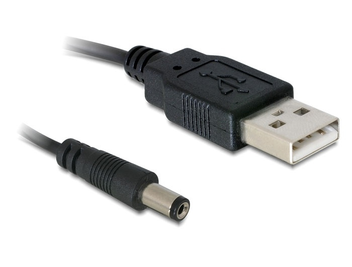 DeLock 82197 USB kontakt till DC 5.5 x 2.1 mm hane 1.0m, svart i gruppen DATORER & KRINGUTRUSTNING / Bärbara datorer & tillbehör / Övrigt hos TP E-commerce Nordic AB (38-61421)