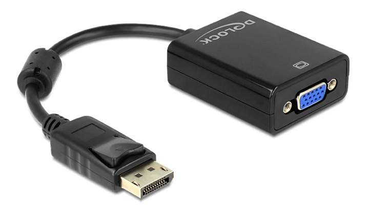 Delock Adapter Displayport 1.2 hane > VGA hona, 1920x1200, svart i gruppen DATORER & KRINGUTRUSTNING / Datorkablar / DisplayPort / Adaptrar hos TP E-commerce Nordic AB (38-61427)