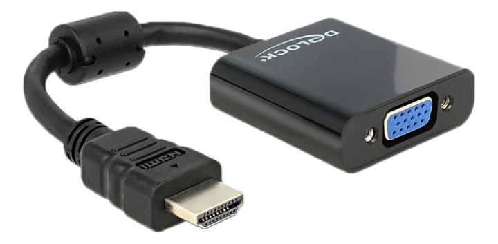 Delock Adapter HDMI-A male > VGA female black i gruppen HEMELEKTRONIK / Kablar & Adaptrar / HDMI / Adaptrar hos TP E-commerce Nordic AB (38-61434)