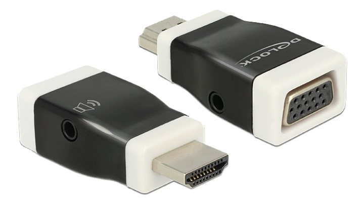 Delock Adapter HDMI-A male > VGA female with Audio i gruppen HEMELEKTRONIK / Kablar & Adaptrar / HDMI / Adaptrar hos TP E-commerce Nordic AB (38-61435)