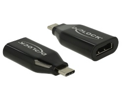 DELOCK Adapter USB Type-C hane till HDMI hona, 4K 60 Hz, svart i gruppen HEMELEKTRONIK / Kablar & Adaptrar / HDMI / Adaptrar hos TP E-commerce Nordic AB (38-61438)