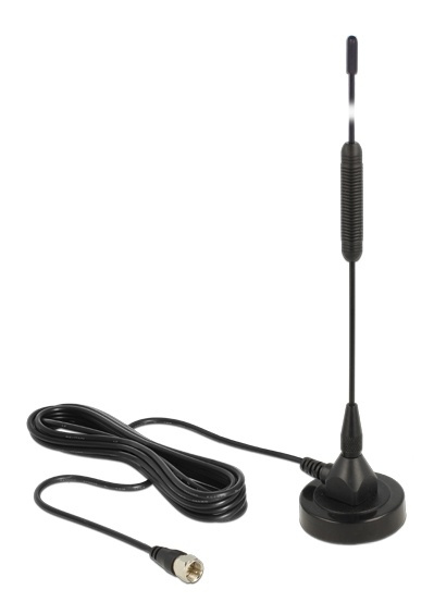 DeLOCK DAB+ antenn, F hane, RG-174, 0dBi, 2m kabel, magnetfot, svart i gruppen HEMELEKTRONIK / Ljud & Bild / TV & Tillbehör / Antenner & Tillbehör hos TP E-commerce Nordic AB (38-61453)