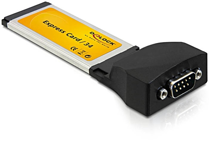 DeLOCK ExpressCard 34 mm, Seriell RS-232, 1xDB9ha-kontakt i gruppen DATORER & KRINGUTRUSTNING / Nätverk / Nätverkskort / PCI Express hos TP E-commerce Nordic AB (38-61457)