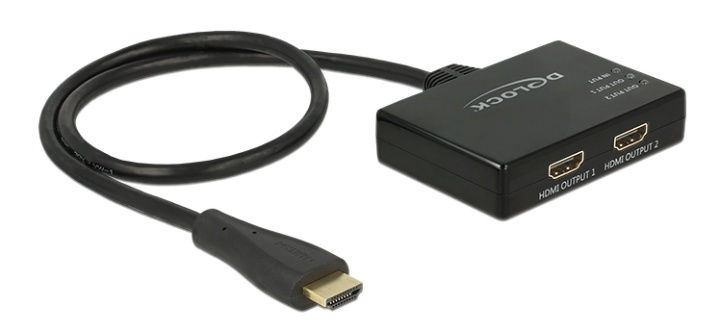 Delock HDMI Splitter 1 x HDMI in > 2 x HDMI out 4K i gruppen HEMELEKTRONIK / Kablar & Adaptrar / HDMI / Adaptrar hos Teknikproffset Nordic AB (38-61462)
