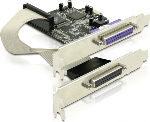 DeLOCK PCI-Express x1 kort, Parallell, 2xDB25ho i gruppen DATORER & KRINGUTRUSTNING / Nätverk / Nätverkskort / PCI Express hos TP E-commerce Nordic AB (38-61499)