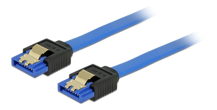 DeLOCK SATA-kabel, raka kontakter, SATA 6Gb/s. 0,2m, blå i gruppen DATORER & KRINGUTRUSTNING / Datorkablar / Interna / SATA hos TP E-commerce Nordic AB (38-61517)