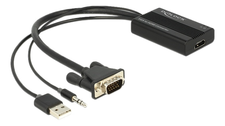 Delock VGA to HDMI Adapter with Audio i gruppen HEMELEKTRONIK / Kablar & Adaptrar / HDMI / Adaptrar hos TP E-commerce Nordic AB (38-61532)