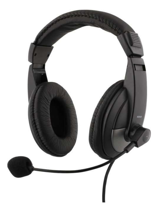 DELTACO over-ear headset med volymkontroll, 4-polig 3,5mm, svart i gruppen DATORER & KRINGUTRUSTNING / Datortillbehör / Headset hos TP E-commerce Nordic AB (38-61628)