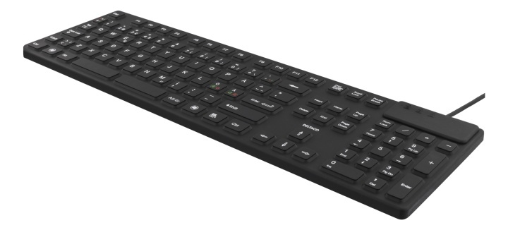 DELTACO tangentbord i silikon, IP68, full storlek, 105 tangenter,svart i gruppen DATORER & KRINGUTRUSTNING / Möss & Tangentbord / Tangentbord / Trådbundna hos TP E-commerce Nordic AB (38-61662)