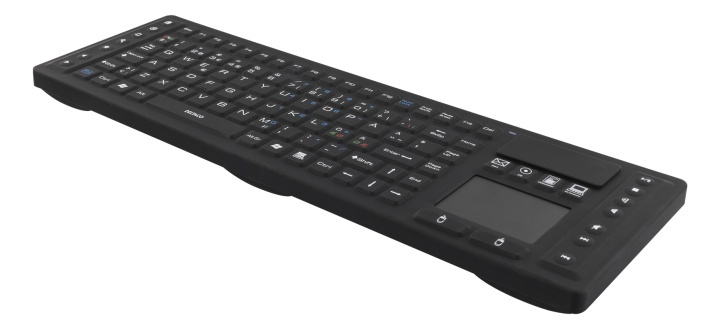 DELTACO trådlösa tangentbord i silikon med touchpad, IP68, svart i gruppen DATORER & KRINGUTRUSTNING / Möss & Tangentbord / Tangentbord / Trådlösa hos TP E-commerce Nordic AB (38-61665)