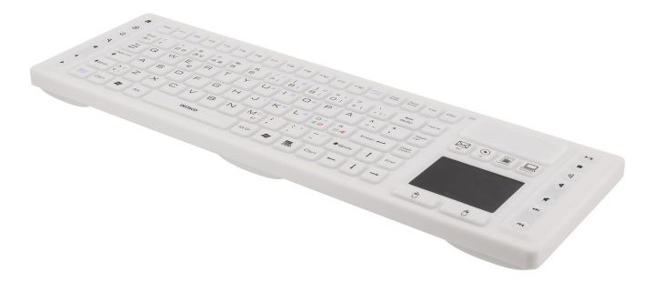 DELTACO trådlösa tangentbord i silikon med touchpad, IP68, vit i gruppen DATORER & KRINGUTRUSTNING / Möss & Tangentbord / Tangentbord / Trådlösa hos Teknikproffset Nordic AB (38-61666)