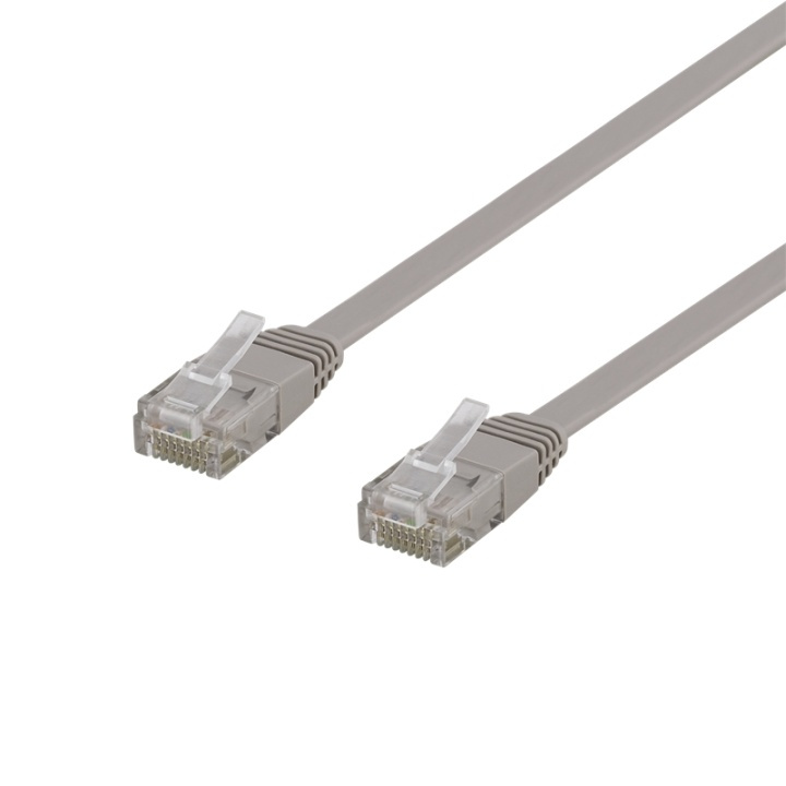 DELTACO U/UTP Cat6 patchkabel, flat, 1,5m, 250MHz, grå i gruppen DATORER & KRINGUTRUSTNING / Datorkablar / Nätverkskablar / Cat6 hos TP E-commerce Nordic AB (38-61699)