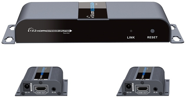 1X2 HDMI Extender Splitter over CAT6/6a/7 40m with IR pass-back i gruppen HEMELEKTRONIK / Kablar & Adaptrar / HDMI / Adaptrar hos TP E-commerce Nordic AB (38-61856)