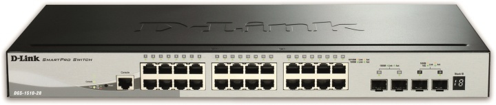 D-Link Gigabit SmartPro switch, 24xRJ45, 4x10G SFP+, metall, 1U, 19 i gruppen DATORER & KRINGUTRUSTNING / Nätverk / Switchar / 10/100/1000Mbps hos Teknikproffset Nordic AB (38-61968)