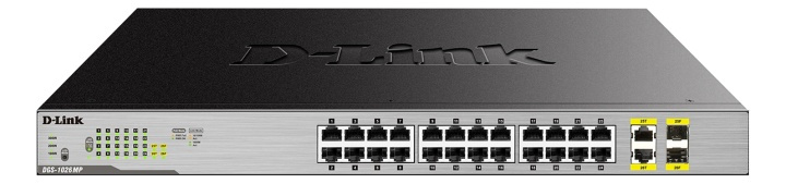 D-Link nätverksswitch, 24xRJ45, 2xSFP, Gigabit, PoE, 370W, grå i gruppen DATORER & KRINGUTRUSTNING / Nätverk / Switchar hos TP E-commerce Nordic AB (38-61976)