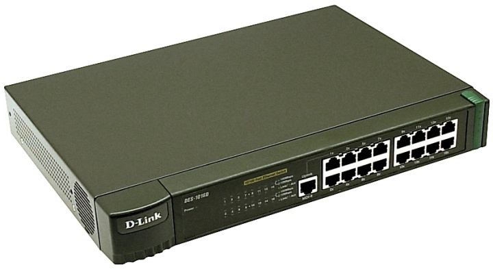D-Link switch 16x10/100Mbps, NWay, uplink i gruppen DATORER & KRINGUTRUSTNING / Nätverk / Switchar hos TP E-commerce Nordic AB (38-61985)