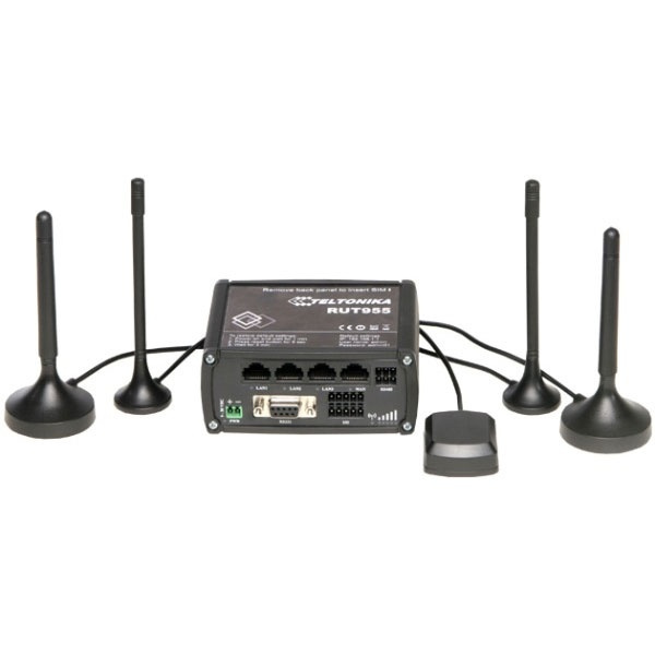 Teltonika RUT955 GSM-3G-4G-router,dual sim,4G upp till 150 Mbps,svart i gruppen DATORER & KRINGUTRUSTNING / Nätverk / Routrar hos TP E-commerce Nordic AB (38-62490)
