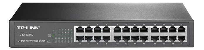 TP-Link TL-SF1024D, 24xRJ45, 10/100Mbps, desktop, svart i gruppen DATORER & KRINGUTRUSTNING / Nätverk / Switchar / 10/100Mbps hos TP E-commerce Nordic AB (38-62532)