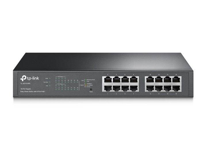 TP-LINK TL-SG1016PE 16-Port Gigabit PoE Switch, 8-Port PoE+ i gruppen DATORER & KRINGUTRUSTNING / Nätverk / Switchar hos TP E-commerce Nordic AB (38-62533)