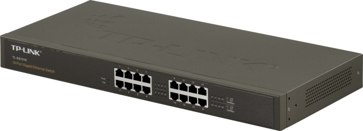 TP-LINK, nätverksswitch, 16-ports 10/100/1000Mbps, RJ45, metall, 19 i gruppen DATORER & KRINGUTRUSTNING / Nätverk / Switchar hos TP E-commerce Nordic AB (38-62542)
